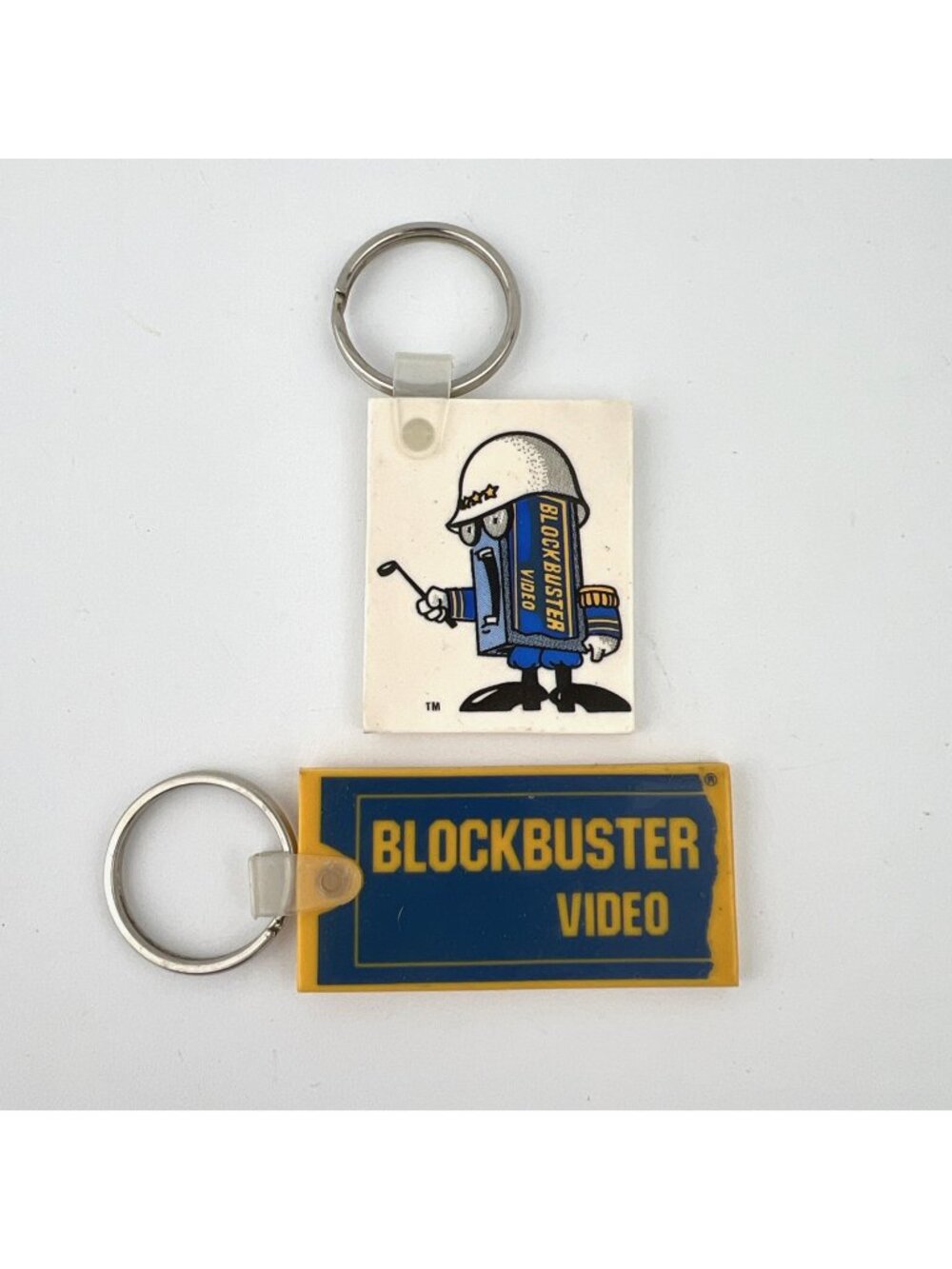 Lot of 2 Blockbuster Video Keychains The General Commander and Logo Vintage